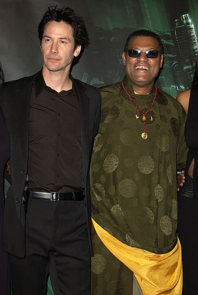 Image Credits: Getty Images / SGranitz / WireImage | Keanu Reeves and Laurence Fishburne during "The Matrix Revolutions" Premiere at Disney Concert Hall in Los Angeles, California, United States.