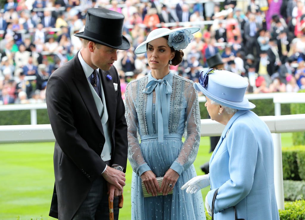 Image Credit: Getty Images / Prince William, Duke of Cambridge and Catherine, Duchess of Cambridge speak to Queen Elizabeth II at Ascot Racecourse on June 18, 2019 in Ascot. Image Credit: Getty Images / Prince William, Duke of Cambridge and Catherine, Duchess of Cambridge speak to Queen Elizabeth II at Ascot Racecourse on June 18, 2019 in Ascot.