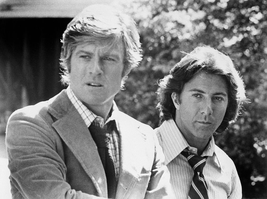 Image Credits: Getty Images / Bettmann | Robert Redford and Dustin Hoffman as Woodward and Bernstein, the reporters who broke the Watergate scandal, in All the President's Men.