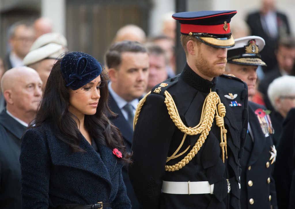 Image Credit: Getty Images / Prince Harry, Duke of Sussex, Meghan, Duchess of Sussex attend the 91st Field of Remembrance at Westminster Abbey on November 07, 2019 in London, England.