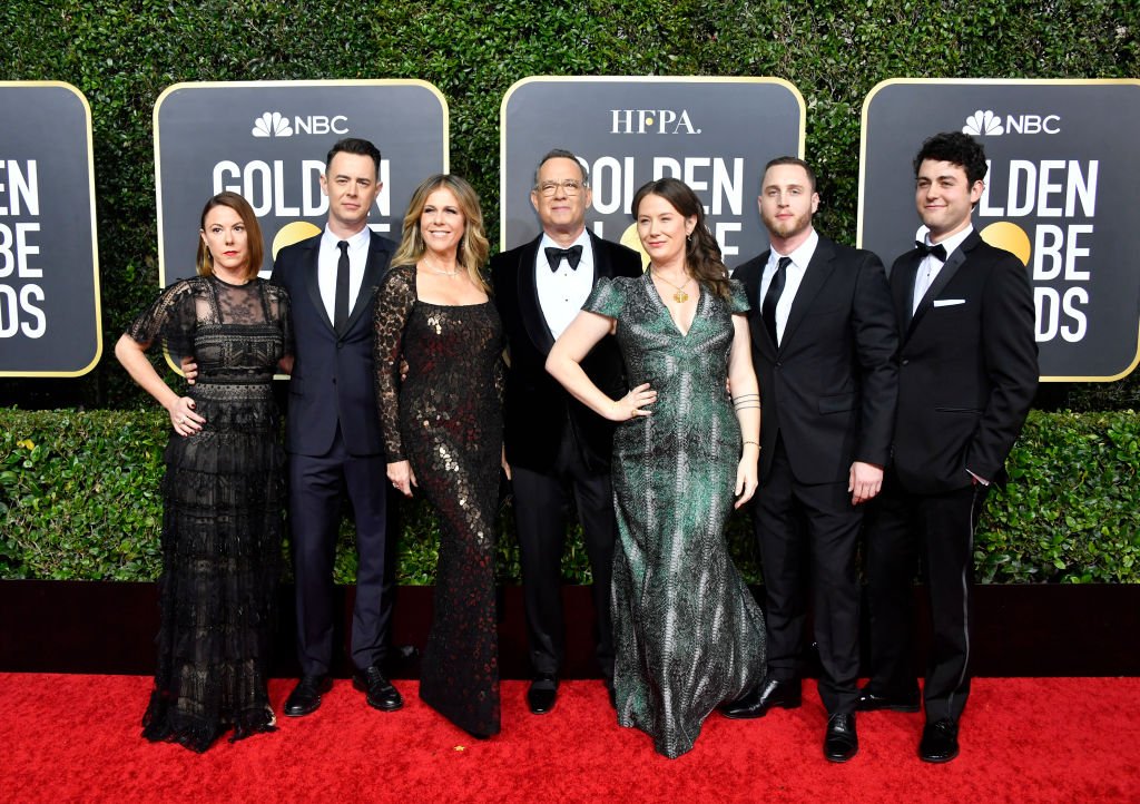 Image Credits: Getty Images / Frazer Harrison | (L-R) Samantha Bryant, Colin Hanks, Rita Wilson, Tom Hanks, Elizabeth Ann Hanks, Chet Hanks, and Truman Theodore Hanks attend the 77th Annual Golden Globe Awards at The Beverly Hilton Hotel on January 05, 2020 in Beverly Hills, California.