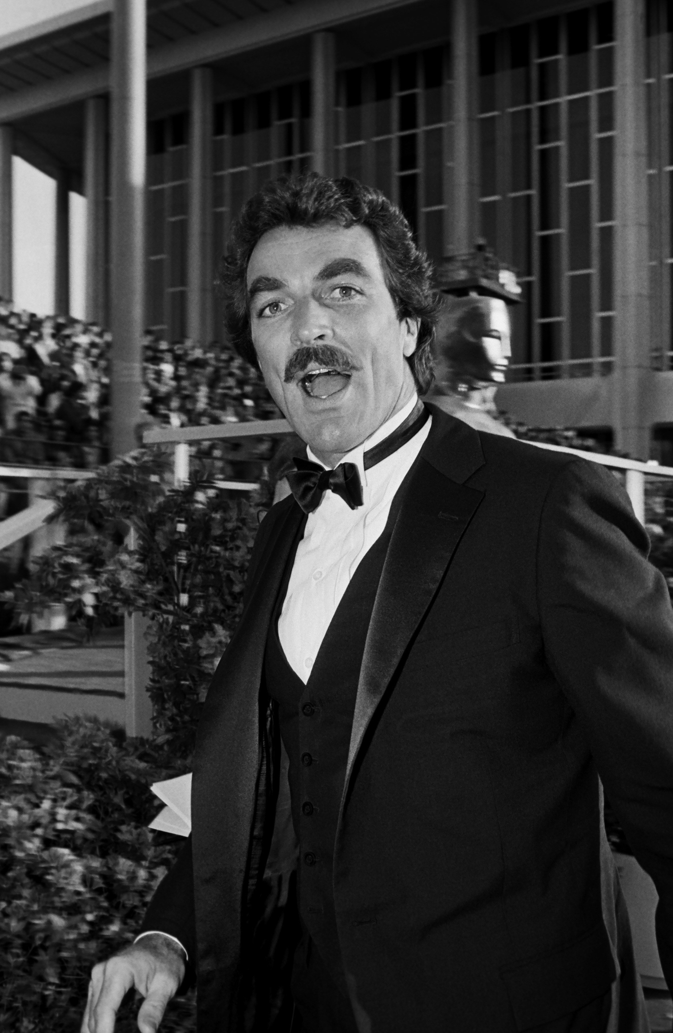 Image Credits: Getty Images | Black and White Portrait of Tom Selleck