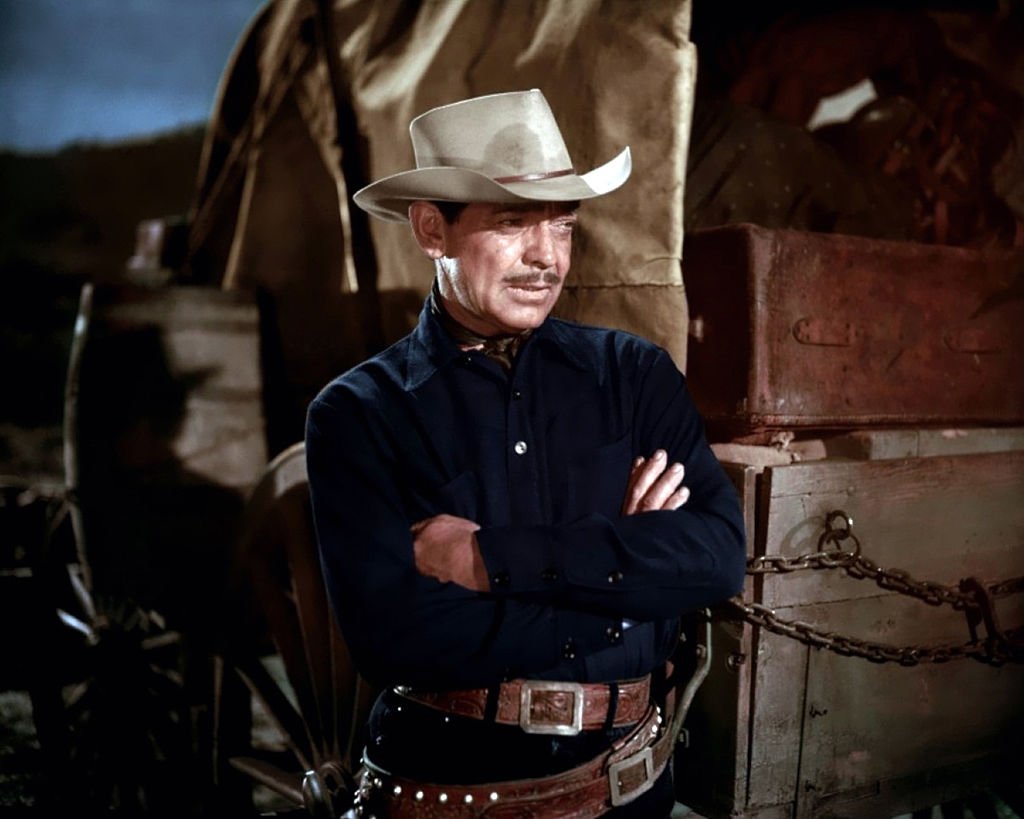Image Credit: Getty Images / American actor Clark Gable as Colonel Ben Allison in the western 'The Tall Men', 1955. Image Credit: Getty Images / American actor Clark Gable as Colonel Ben Allison in the western 'The Tall Men', 1955.