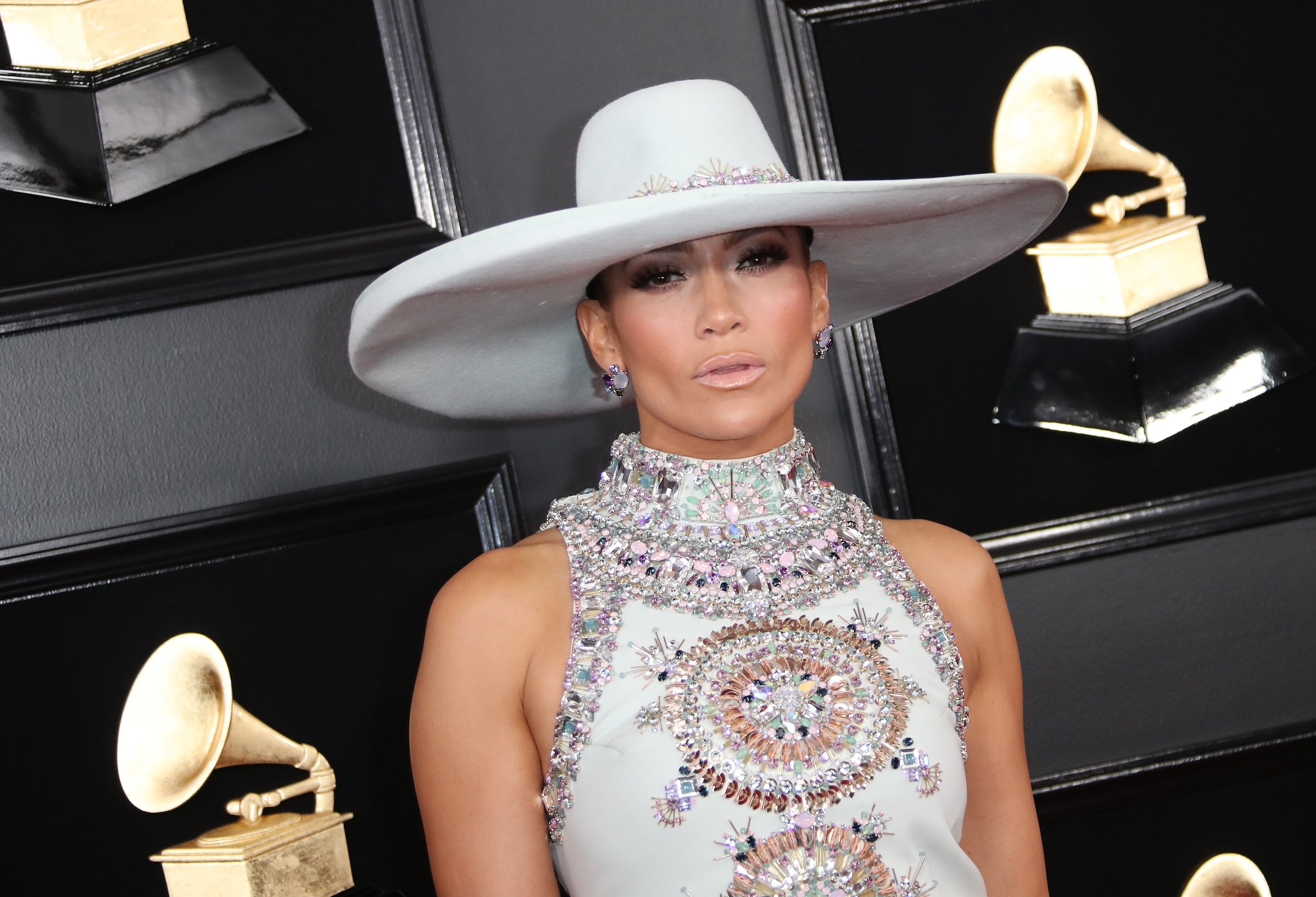 Image Credit: Getty Images / Jennifer Lopez on the Grammy Awards' red carpet.
