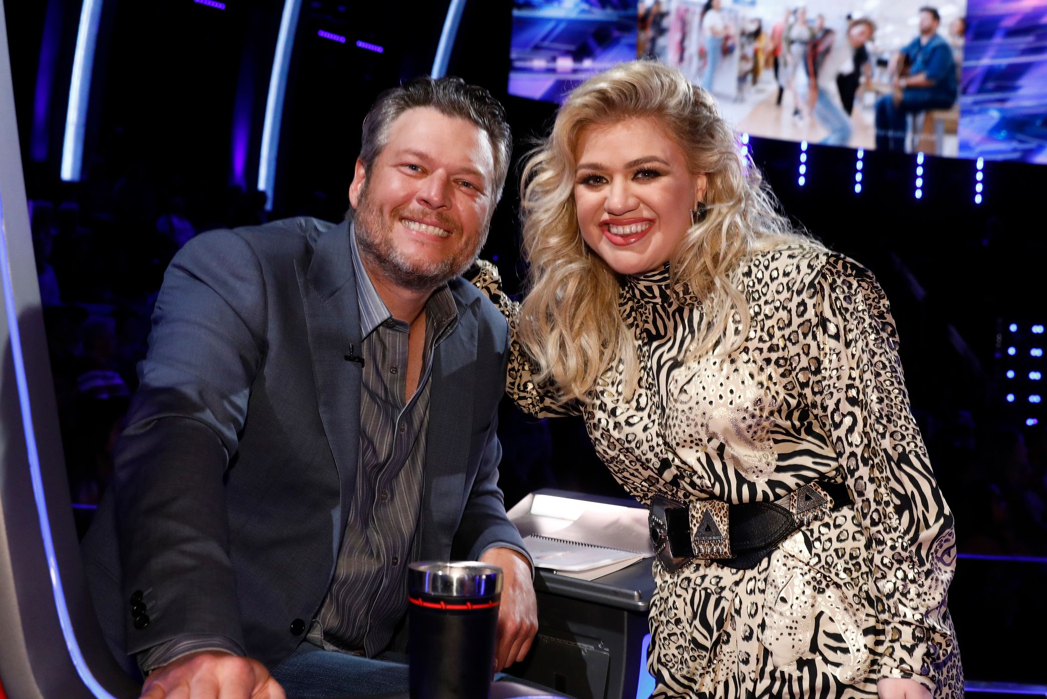 Blake Shelton and Kelly Clarkson are the fellow coaches on The Voice / Getty Images