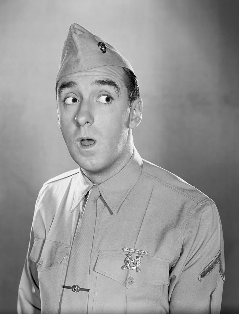 Image Source: Getty Images/Bettmann| Head and shoulders publicity photo of Jim Nabors as television's Gomer Pyle