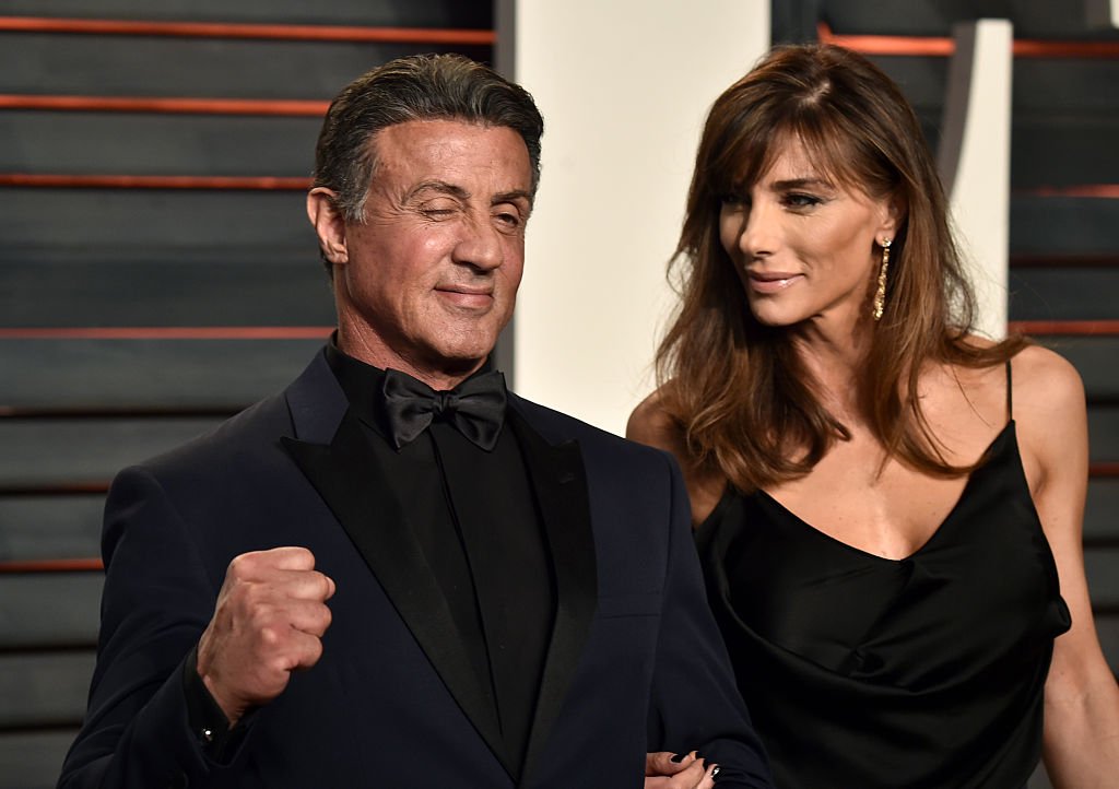 Image Source: Getty Imagesz/WireImage/Alberto E. Rodrigue | Mr. & Mrs. Stallone at a red carpet event
