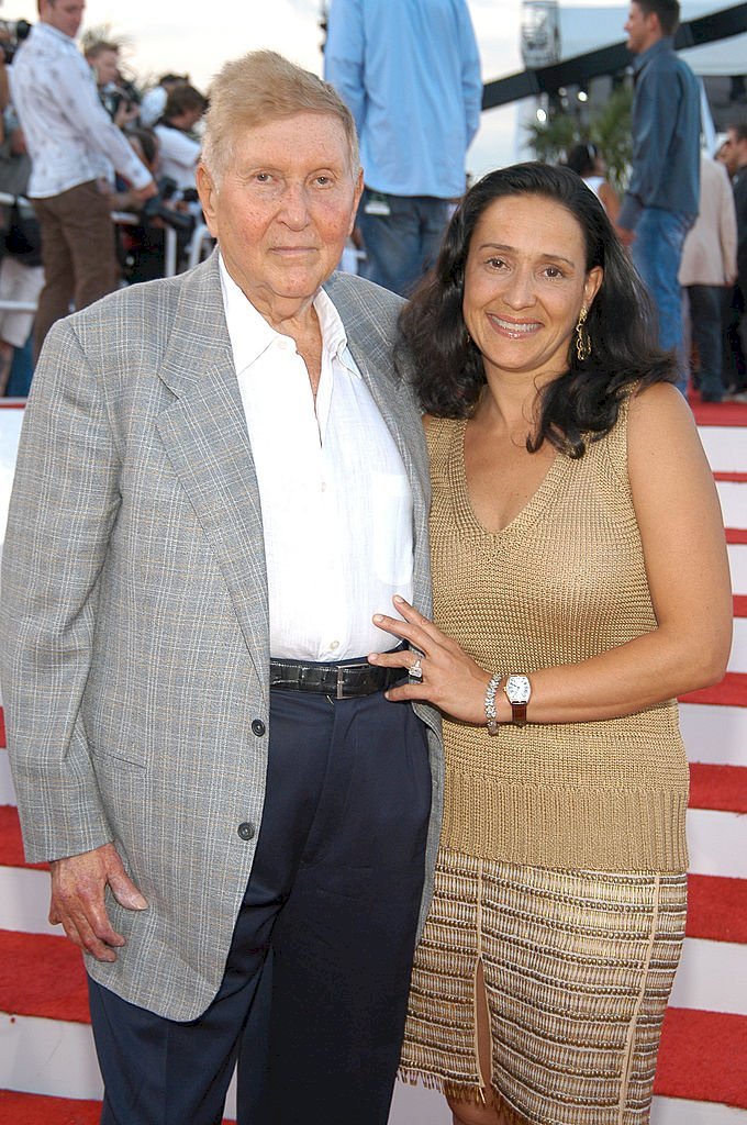 Image Credits: Getty Images / Jamie McCarthy / WireImage | Sumner Redstone and wife Paula Fortunato during 2004 MTV Video Music Awards.