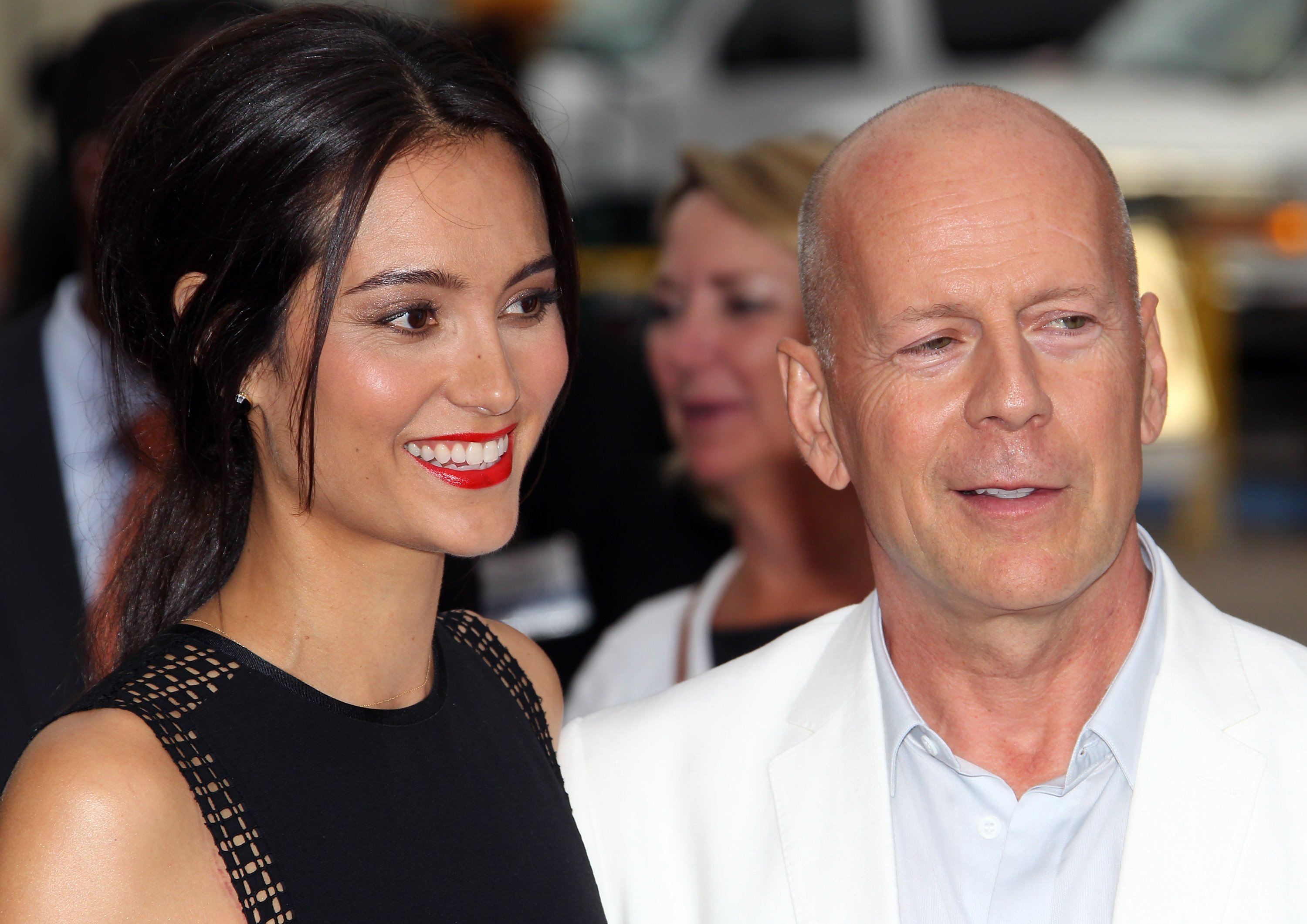 Image Source: Getty Images/ Bruce and Emma at a movie event Image Source: Getty Images/ Bruce and Emma at a movie event