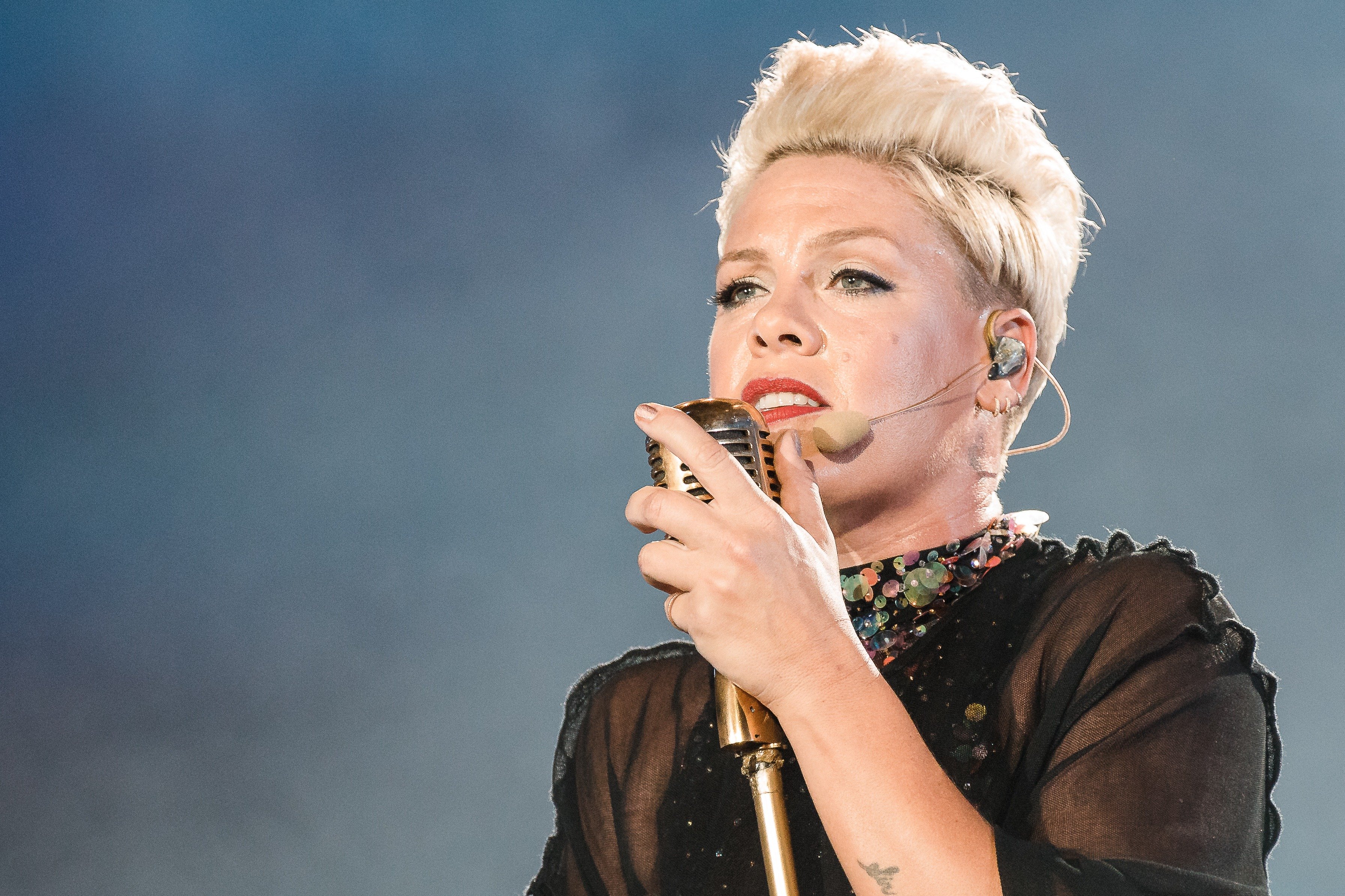 Image Credit: Getty Images/Mauricio Santana | Pink singing on stage