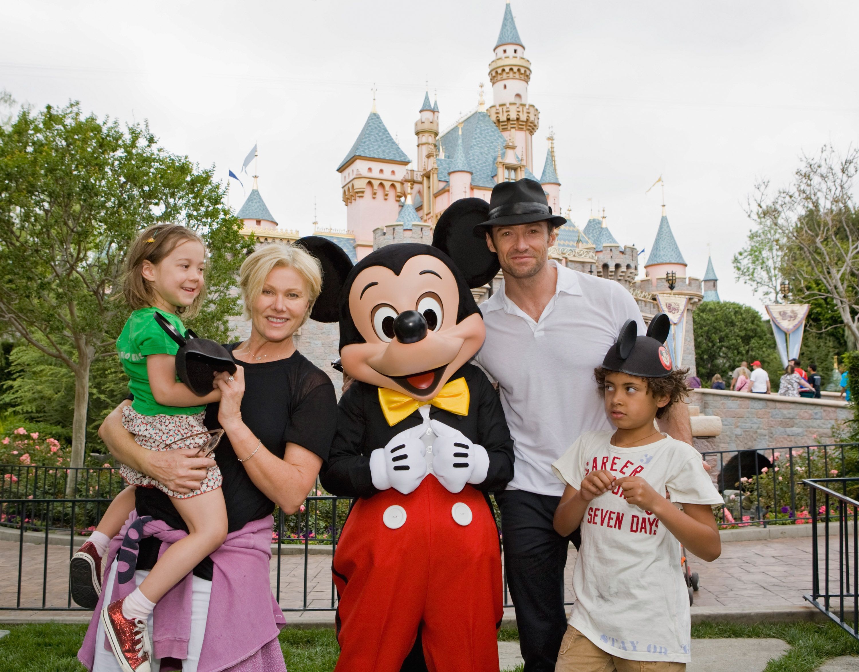 Image Credit: Getty Images / Hugh Jackman and Deborra-Lee Furness and their children Oscar and Ava Jackman.