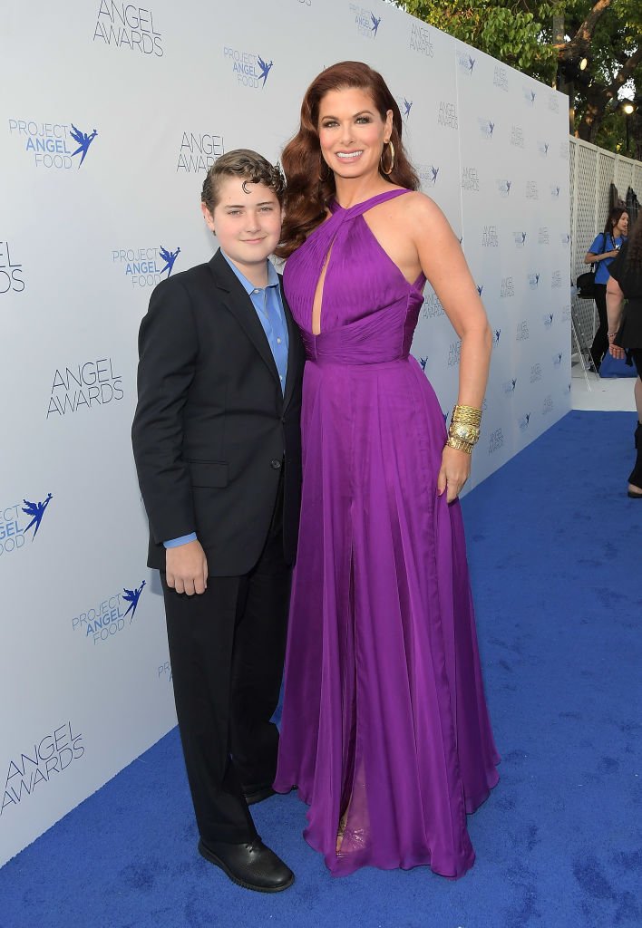 Image Source: Getty Images/Charley Gallay| Debra Messing and son Roman Zelman attend Project Angel Food's 2018 Angel Awards on August 18, 2018 in Hollywood, California
