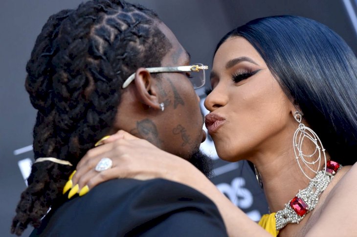 Image Credit: Getty Images / Singer and rapper, Cardi B poses with her former partner, Offset.