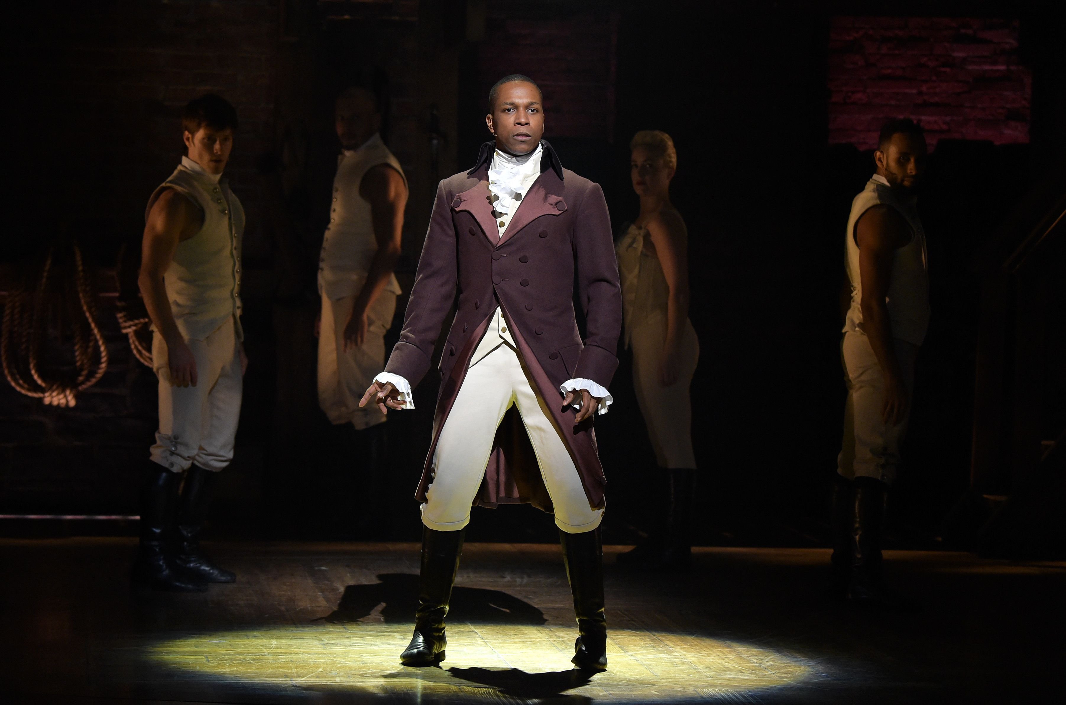 Actor Leslie Odom, Jr. performs on stage during "Hamilton" GRAMMY performance / Getty Images