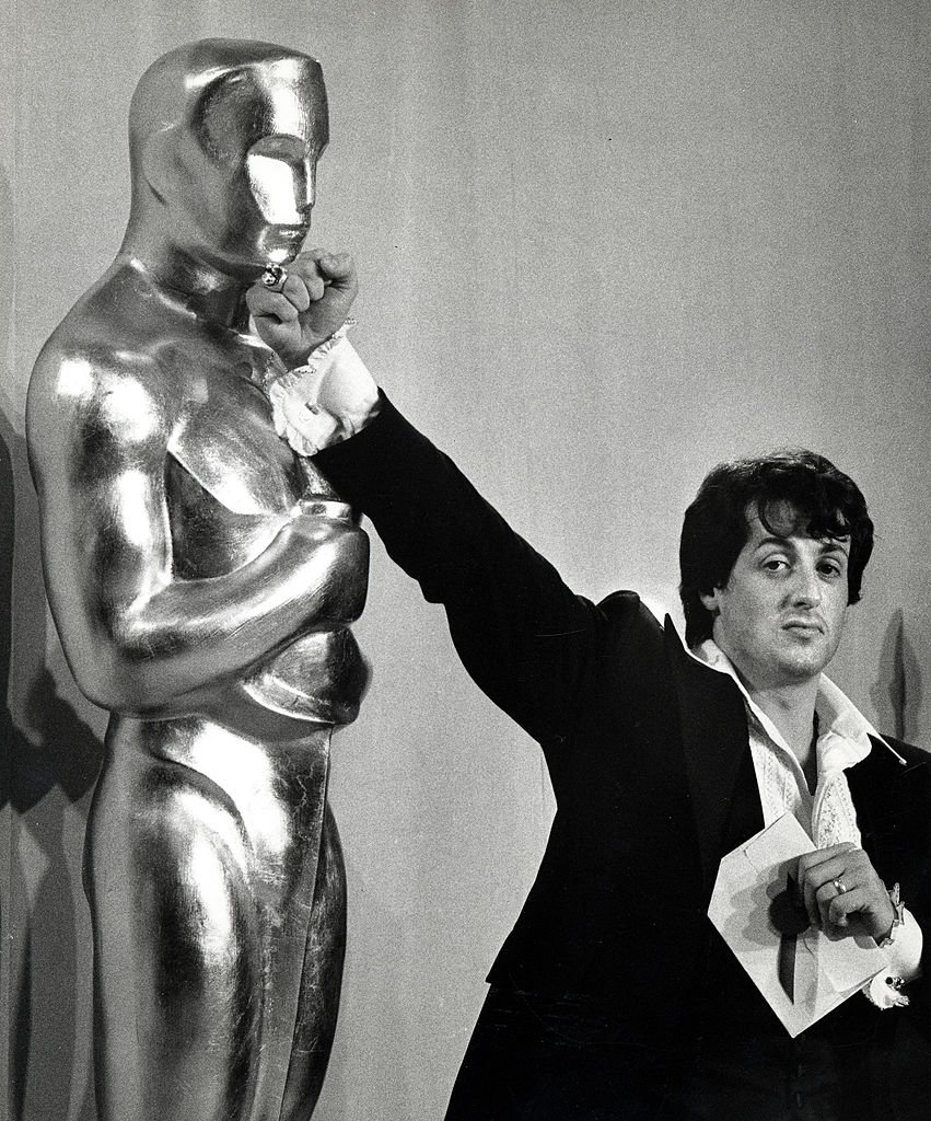 Image Source: Getty Images/Ron Galella Collection via Getty Images/Ron Galella | Stallone at the 49th Academy Awards