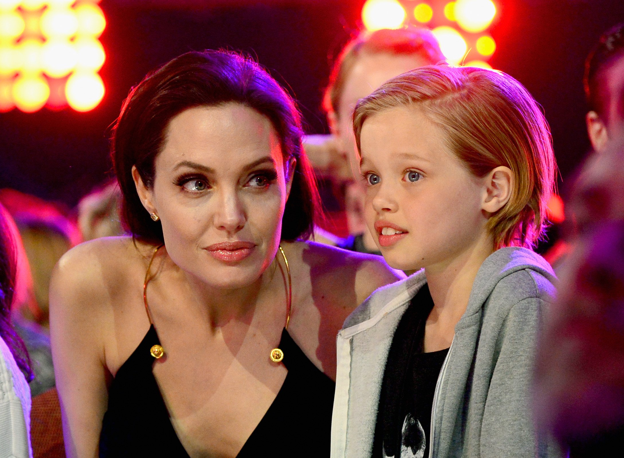 Image Credit: Getty Images/Frazer Harrison/KCA2015 | Angelina and Shiloh at the Kids Choice Awards