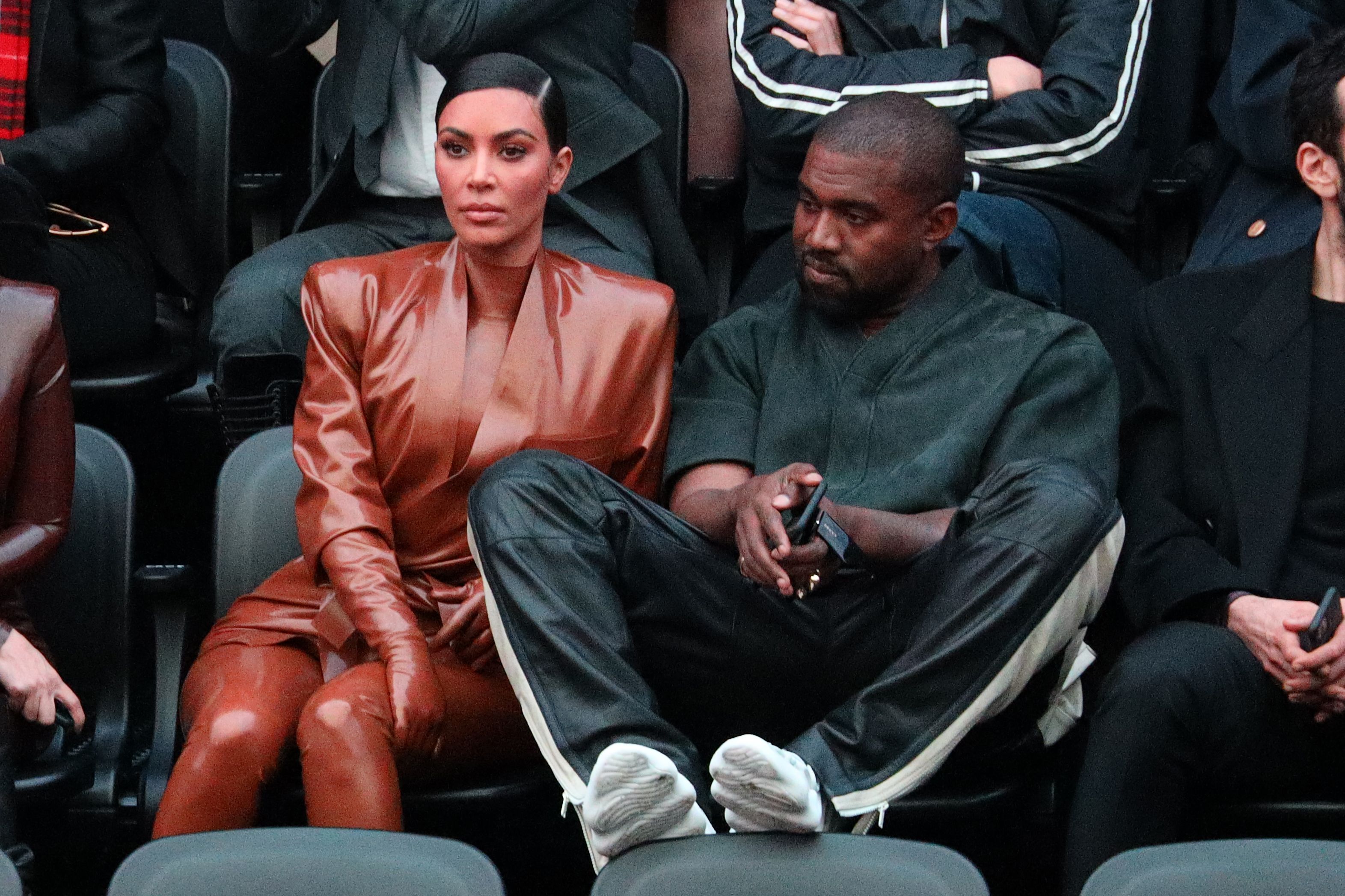 Kim Kardashian and Kanye West attend the Balenciaga show on March 01, 2020 / Getty Images Kim Kardashian and Kanye West attend the Balenciaga show on March 01, 2020 / Getty Images