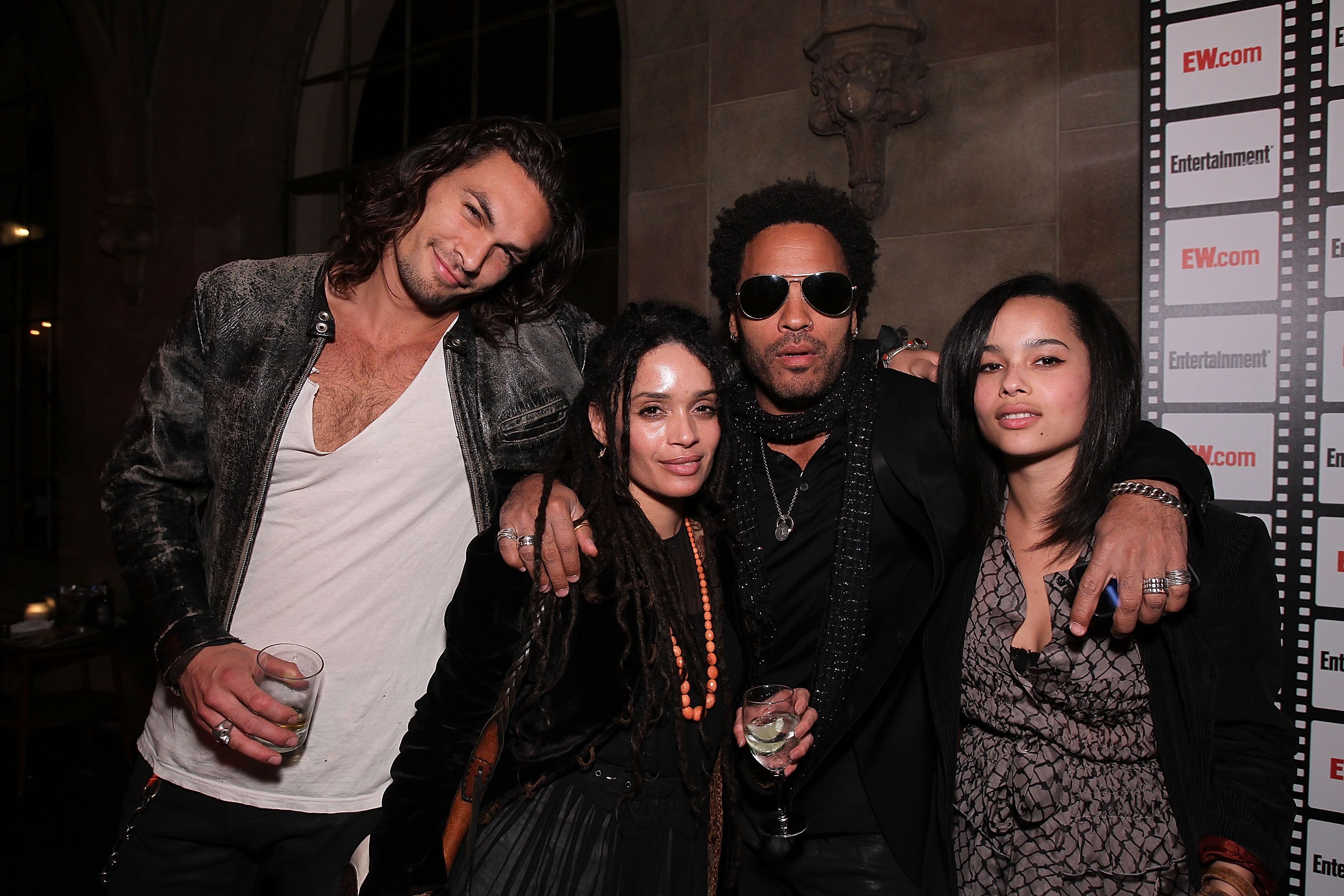 Jason Momoa, Lisa Bonet, Lenny Kravitz and Zoe Kravitz at Entertainment Weekly's Party / Getty Images