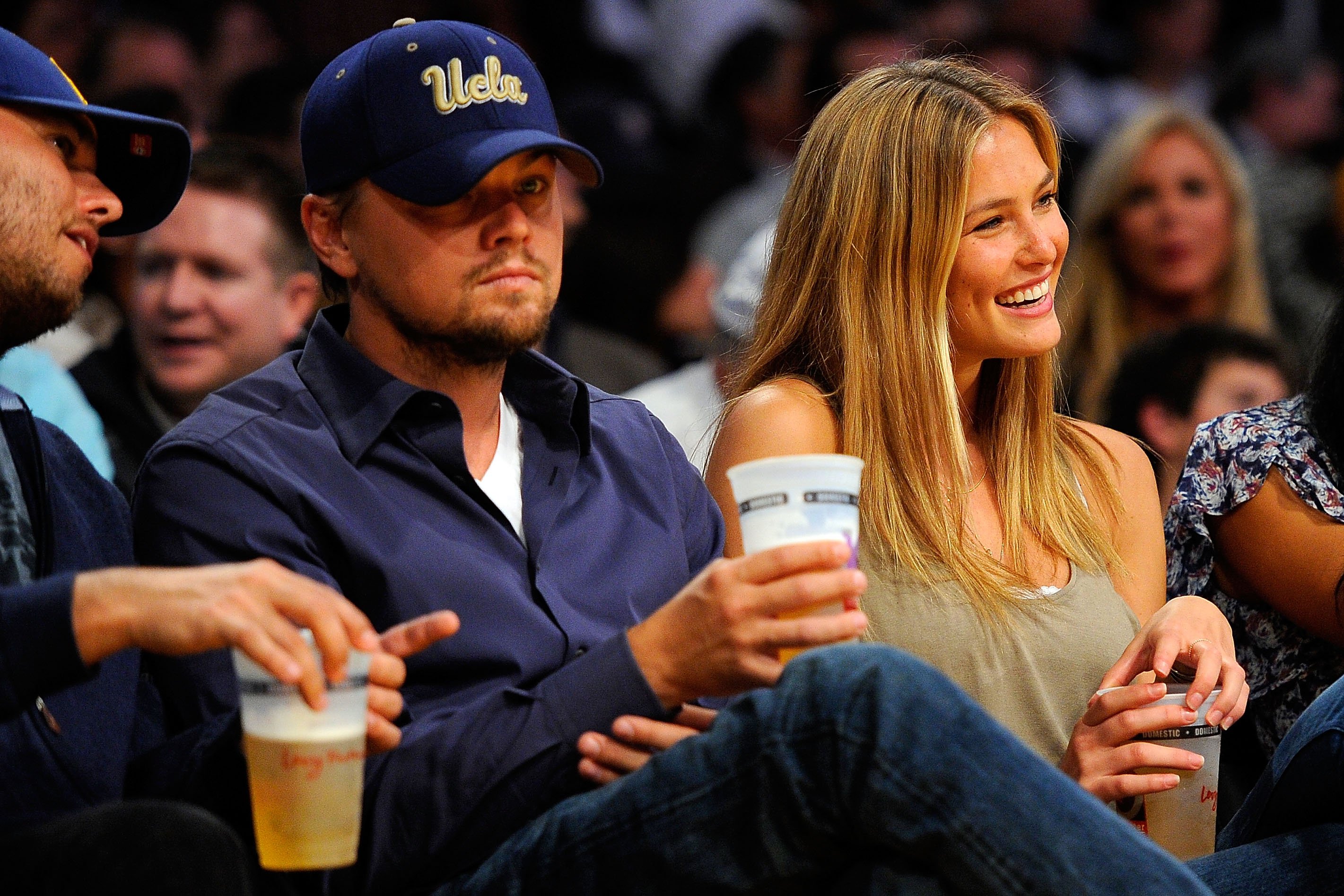Image Source: Getty Images/Andrew D. Bernstein| Actor Leonardo DiCaprio and Supermodel Bar Refaeli attend a game between the Orlando Magic and the Los Angeles Lakers at Staples Center on January 18, 2010 in Los Angeles, California