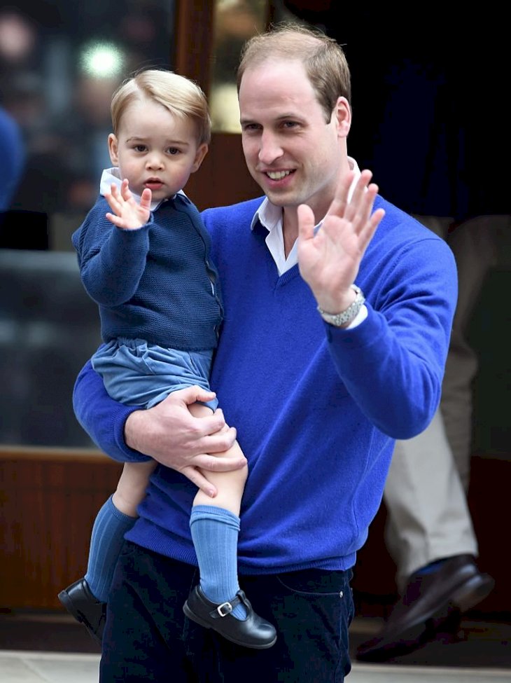 Image Credit: Getty Images / rince William, Duke of Cambridge, and Prince George arrive at the Lindo Wing at St. Mary's Hospital on May 02, 2015 in London, England.