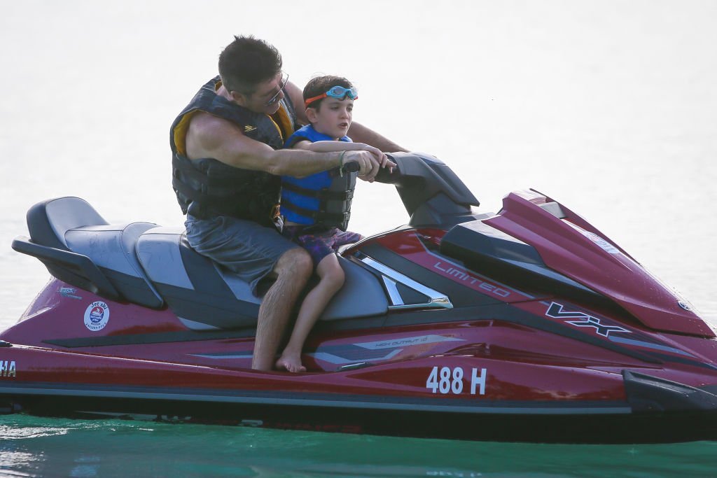 Image Credit: Getty Images / Simon Cowell is seen with his son Eric Cowell on December 22, 2019 in Bridgetown, Barbados.