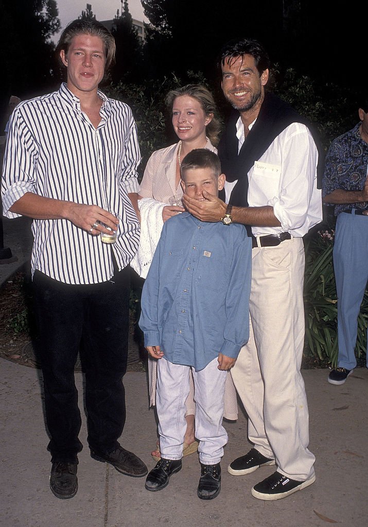 Image Source: Getty Images/Ron Galella Collection via Getty Images/Ron Galella, Ltd. | Brosnan with his children at a charity event for cancer