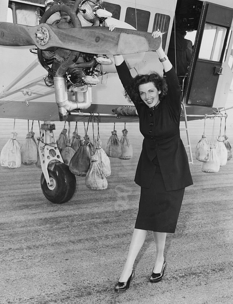 Image Source: Getty Images/Portrait of American actress Jane Russell (1921-2011), star of the Howard Hughes film 'The Outlaw