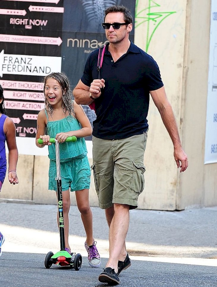 Image Credit: Getty Images / Hugh Jackman in New York with his daughter, Ava.
