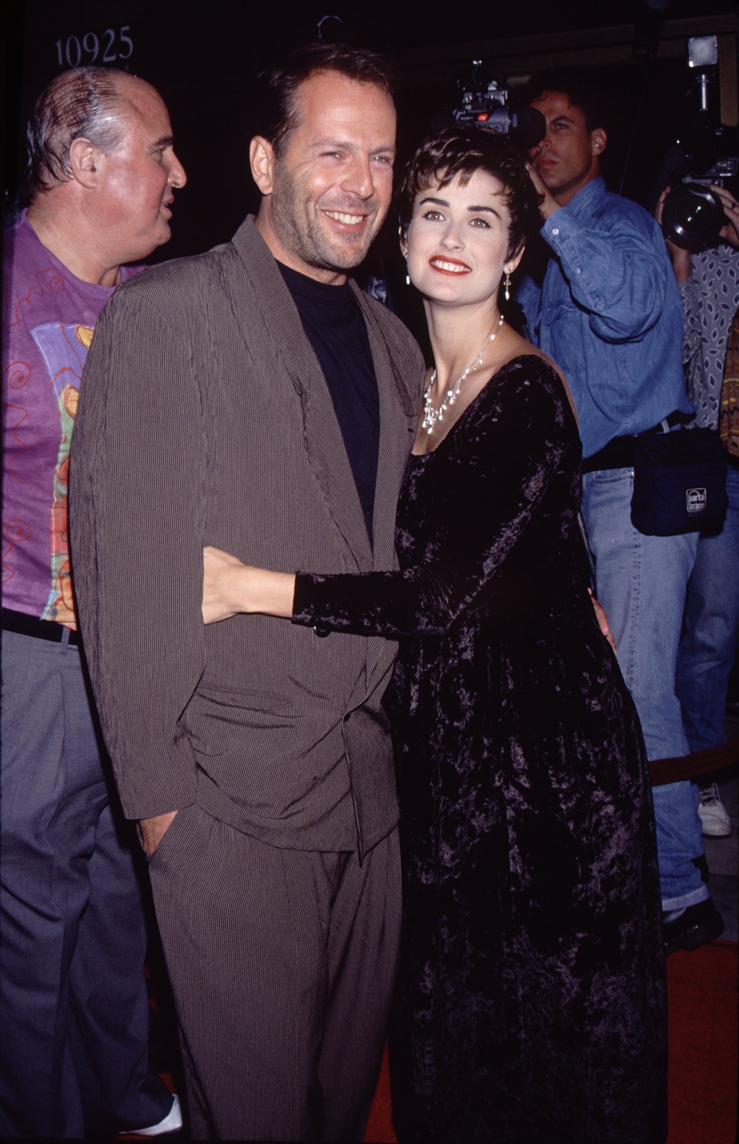Image Source: Getty Images/ Demi and Bruce smiling for the camera Image Source: Getty Images/ Demi and Bruce smiling for the camera