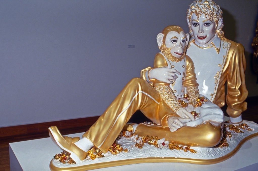 Image Credit: Getty Images / Michael Jackson and Bubbles, porcellain sculpture of American artist Jeff Koons at Frankfurt, Germany, 2012. Image Credit: Getty Images / Michael Jackson and Bubbles, porcellain sculpture of American artist Jeff Koons at Frankfurt, Germany, 2012.