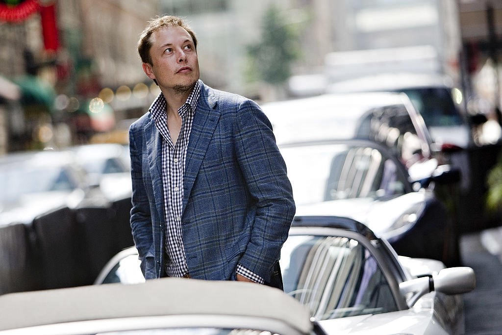 Elon Musk, chairman and chief executive officer of Tesla Motors, stands for a portrait outside the Nasdaq Marketsite in New York, U.S., on Tuesday, June 29, 2010.