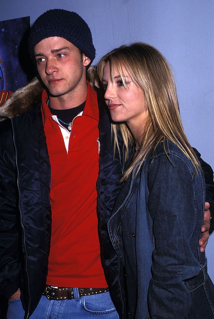 Image Source: Getty Images/Ron Galella, Ltd./Singer Justin Timberlake of N'Sync and singer Britney Spears host the Super Bowl XXXVI Fundraiser Party on February 3, 2002 at Planet Hollwyood, Times Square in New York City
