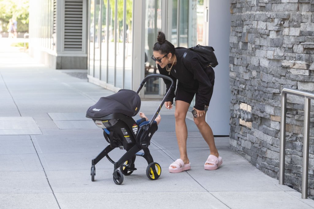 Image Credit: Getty Images / Shay Mitchell is seen walking on July 29, 2020 in Vancouver, Canada.