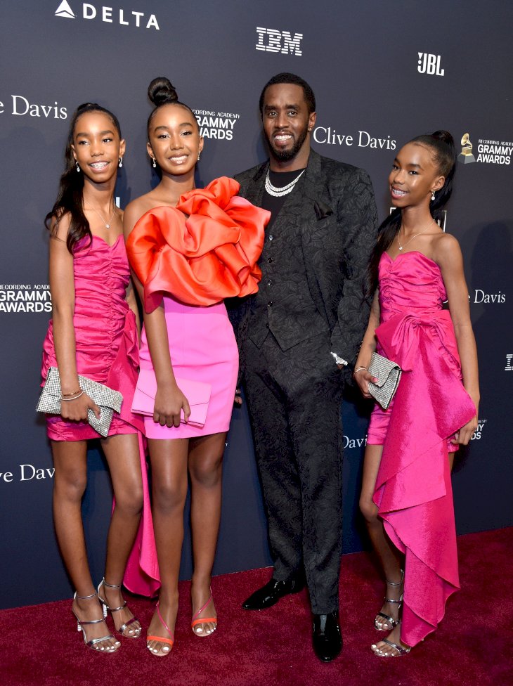Image Credit: Getty Images/WireImage/Steve Granitz | P. Diddy and his three daughters, D'Lila Star Combs, Chance Combs, and Jesse James Combs