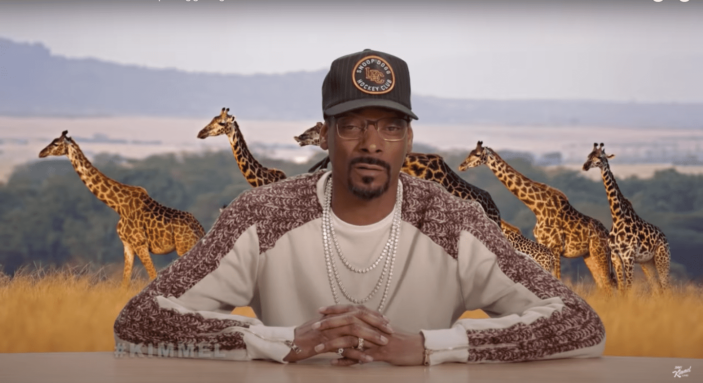 Image Credits: YouTube / Jimmy Kimmel Live | "Plizzanet Earth with Snoop Dogg – Iguana vs. Snakes"