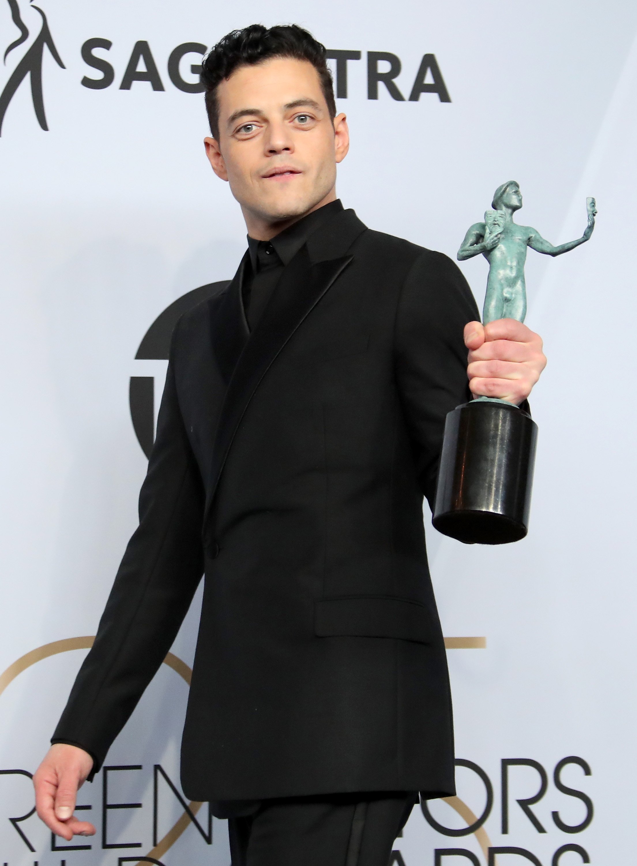 Image Credits: Getty Images / Dan MacMedan | Rami Malek, winner of Outstanding Performance by a Male Actor in a Leading Role in 'Bohemian Rhapsody,' poses in the press room during the 25th Annual Screen Actors Guild Awards at The Shrine Auditorium on January 27, 2019 in Los Angeles, California. Image Credits: Getty Images / Dan MacMedan | Rami Malek, winner of Outstanding Performance by a Male Actor in a Leading Role in 'Bohemian Rhapsody,' poses in the press room during the 25th Annual Screen Actors Guild Awards at The Shrine Auditorium on January 27, 2019 in Los Angeles, California.