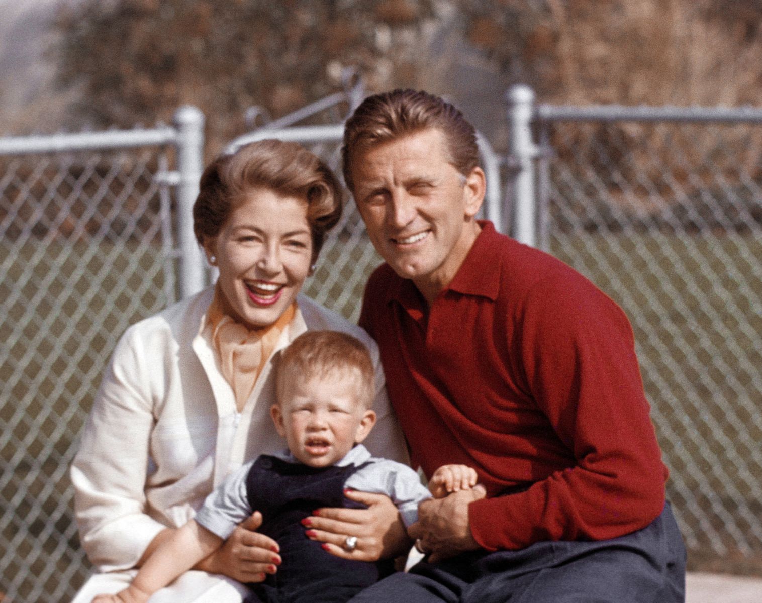 Image Credit: Getty Images / Kirk Douglas and Anne Buydens with their son.
