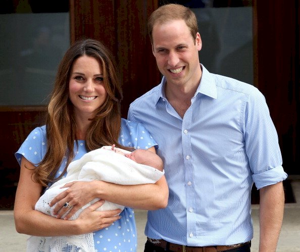 Image Credit: Getty Images / Kate Middleton with her husband, Prince William, and their newborn son, Prince George.