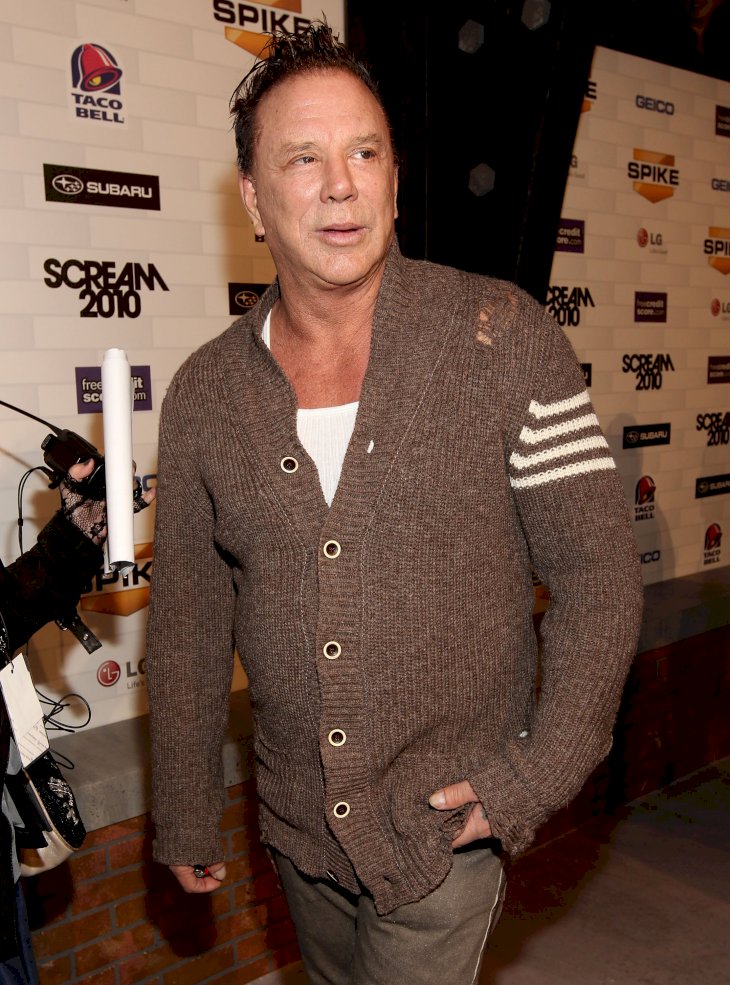 Image Credit: Getty Images / Mickey Rourke at an event.