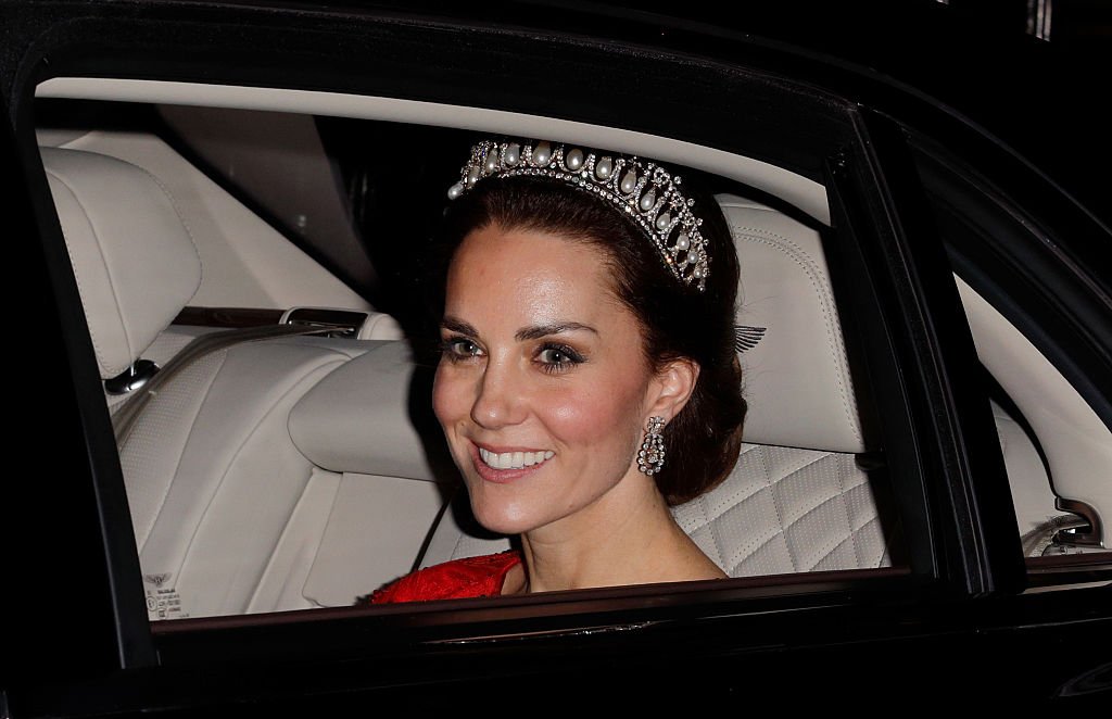 Image Credit: Getty Images / Catherine, Duchess of Cambridge departs after attending the annual Diplomatic Reception at Buckingham Palace on December 8, 2016 in London, England.