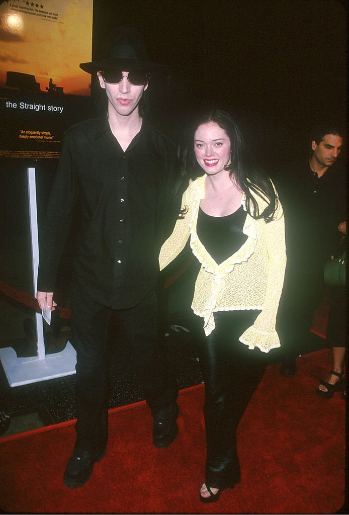 Image Source: Getty Images/Steve Granitz | Rose McGowan & Marilyn Manson during "The Straight Story" Los Angeles Premiere at El Captain Theatre in Hollywood, California, United States.