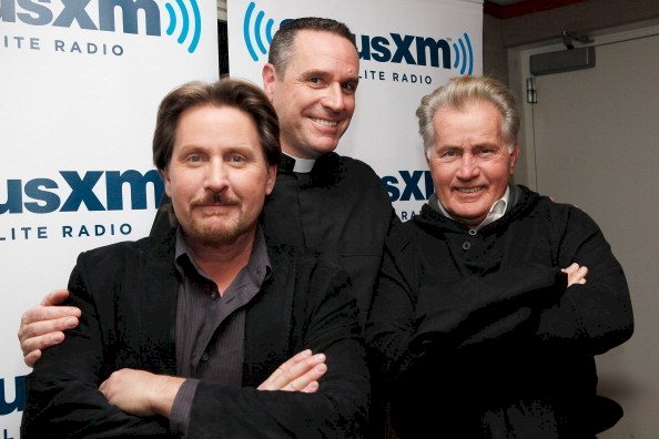 Image Credit: Getty Images / Emilio Estevez with his father, Martin Sheen, and a friend.