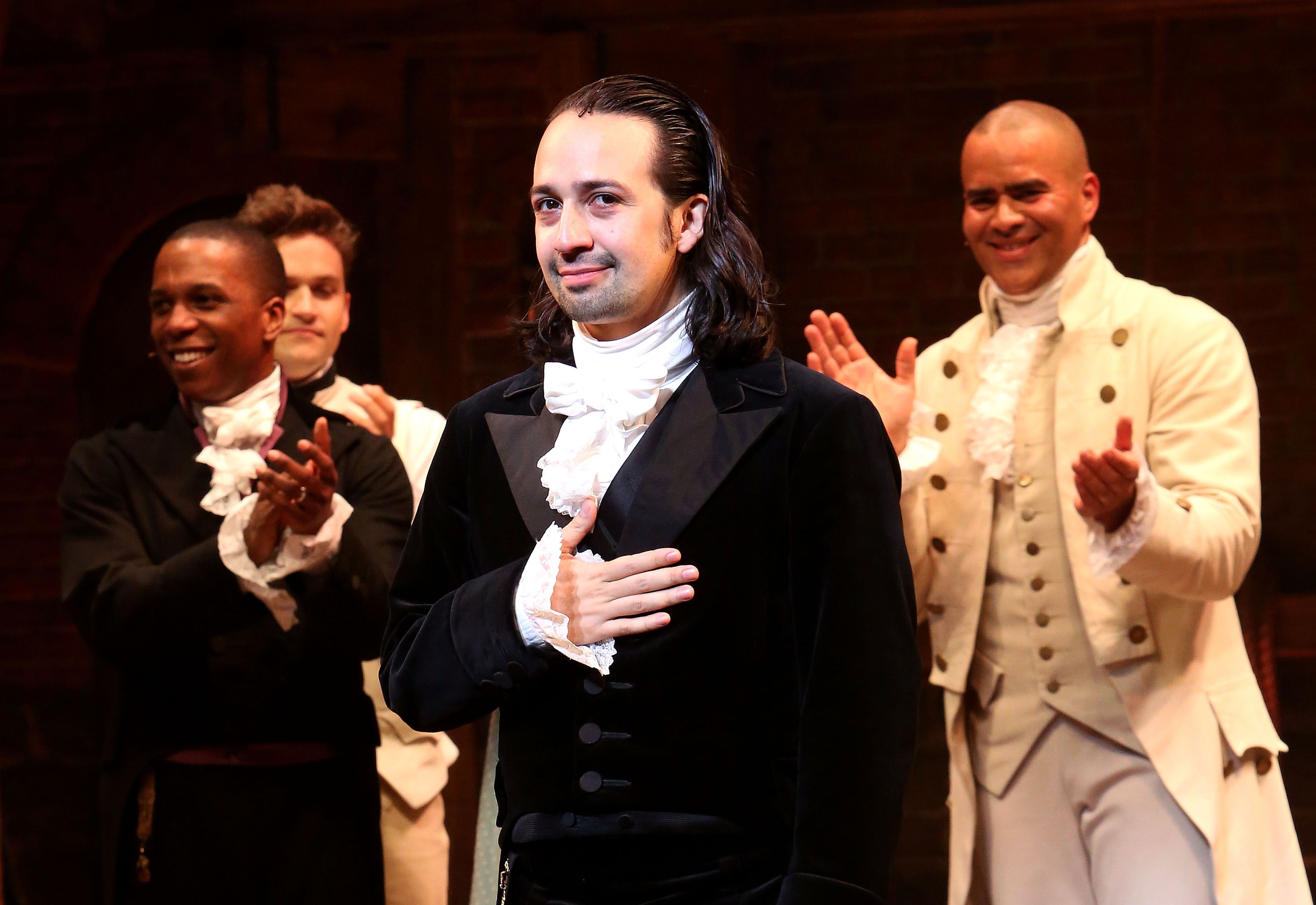Lin-Manuel Miranda performs his final performance as "Alexander Hamilton" in "Hamilton" on Broadway / Getty Images