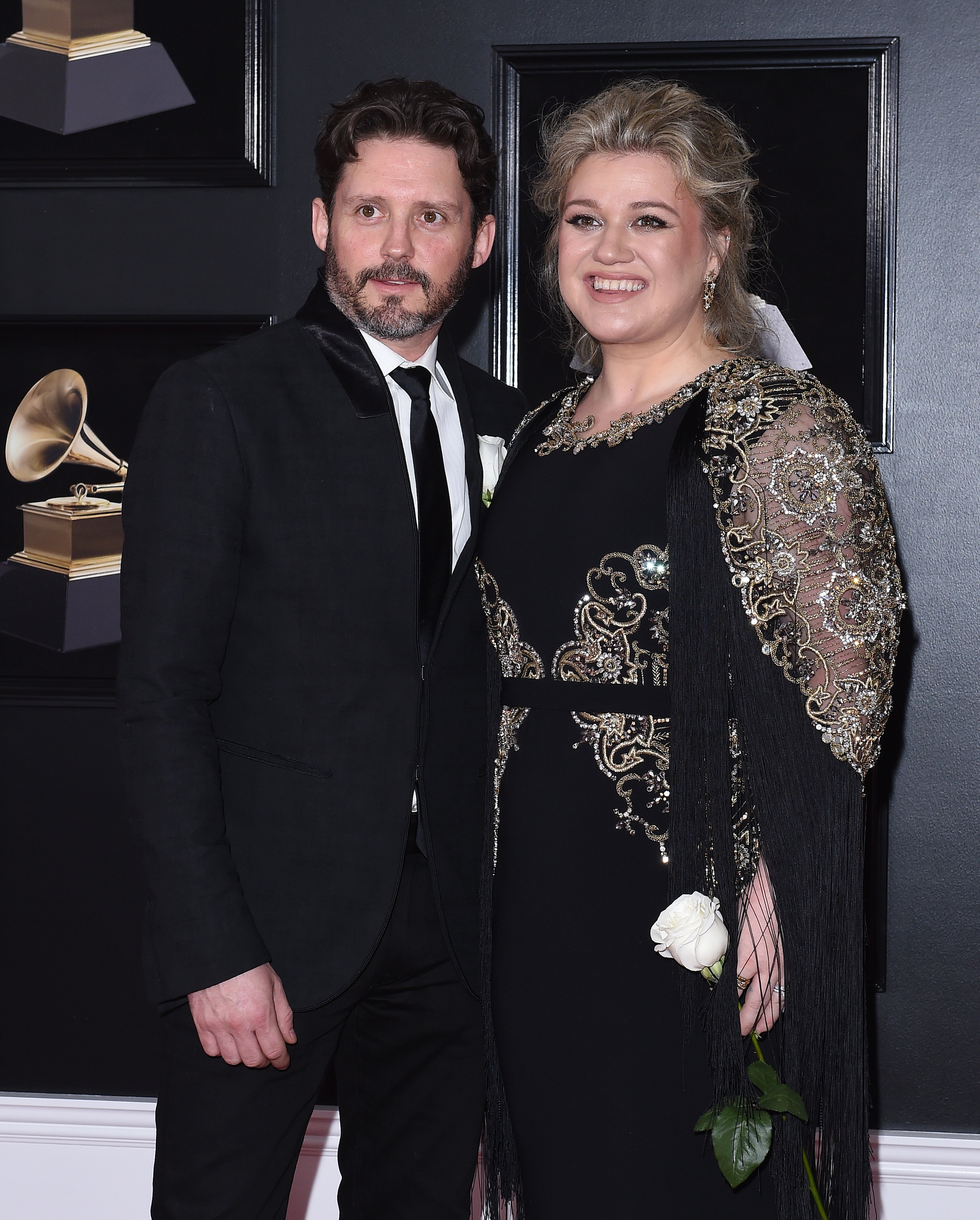 Images Source: Getty Images/Steve Granitz/Kelly Clarkson, Brandon Blackstock arrives at the 60th Annual GRAMMY Awards at Madison Square Garden on January 28, 2018 in New York City.