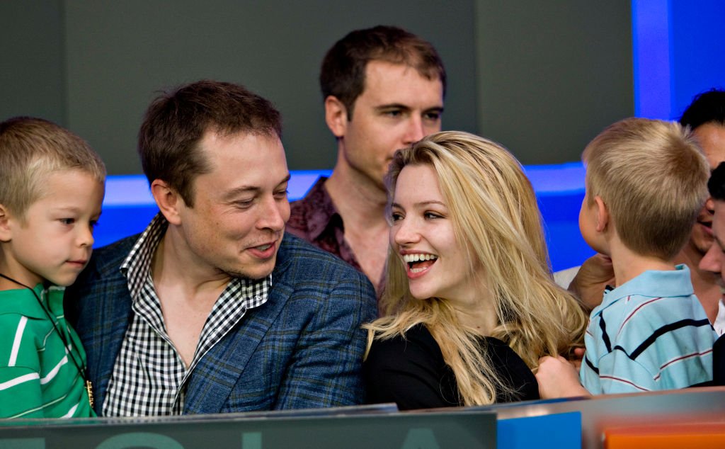 Elon Musk, chairman and chief executive officer of Tesla Motors, with family and former wife, Talulah Riley in 2010.