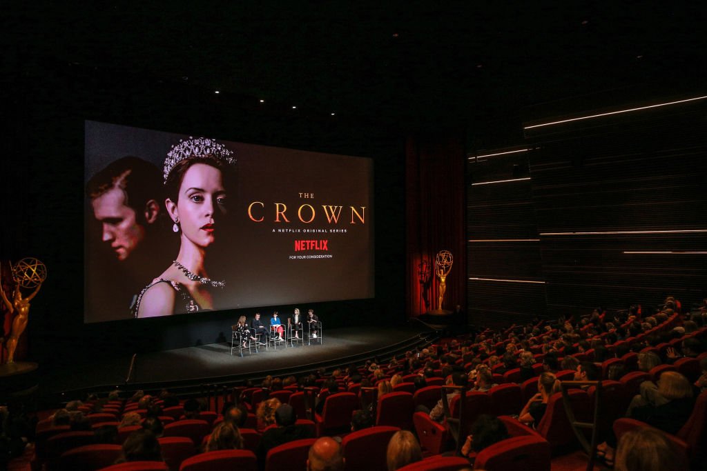 Image Credits: Getty Images / Rich Fury | Krista Smith, Peter Morgan, Claire Foy, Vanessa Kirby and Jane Petrie speak onstage during the For Your Consideration event for Netflix's "The Crown" at Saban Media Center on April 27, 2018 in North Hollywood, California.