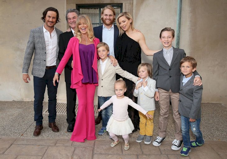 Image Credit: Getty Images / Goldie Hawn and Kurt Russell with their children and grandchildren.