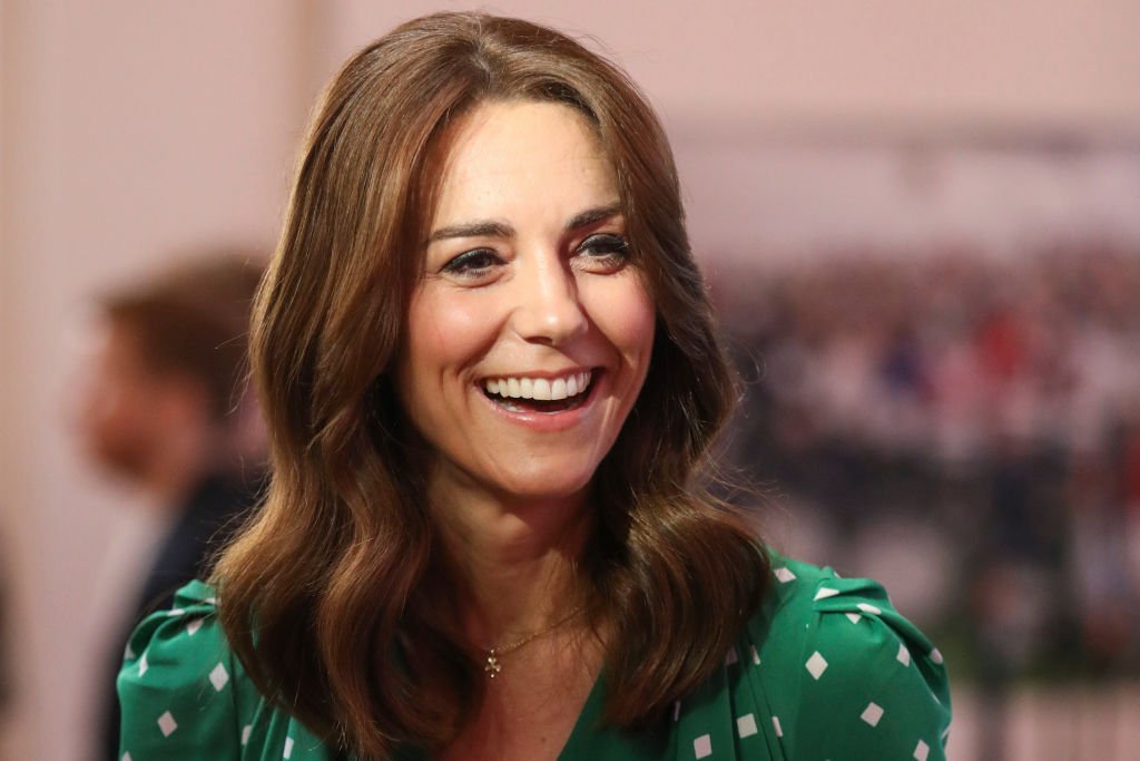 Image Credit: Getty Images / Catherine, Duchess of Cambridge smiles during a meeting with Galway Community Circus performers, local artists and young musicians on March 5, 2020 in Galway, Ireland.