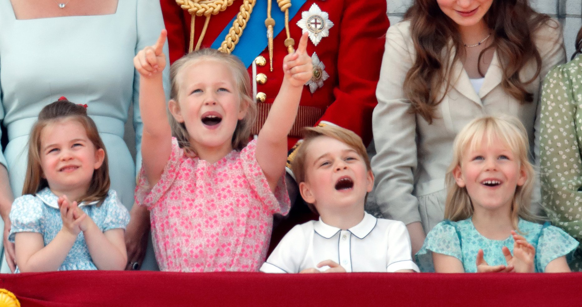 Image Credit: Getty Images / Princess Charlotte, Savannah Phillips, Prince George and Isla Phillips during Trooping The Colour 2018 on June 9, 2018 in London, England. Image Credit: Getty Images / Princess Charlotte, Savannah Phillips, Prince George and Isla Phillips during Trooping The Colour 2018 on June 9, 2018 in London, England.