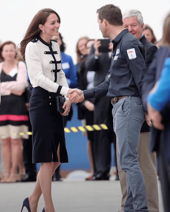Image Source: Youtube/Entertainment Tonight| Kate wearing an Alexander McQueen outfit
